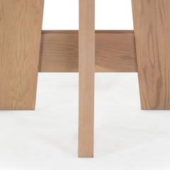 Round Dining Table, Manufactured Wood with Oak Veneer, 47 Inch, Four Leg Base