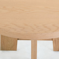 Round Dining Table, Manufactured Wood with Oak Veneer, 47 Inch, Four Leg Base