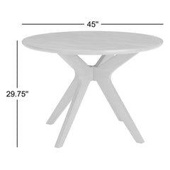 Round Dining Table, Seats 4, 45 in Wide, Brown Wood