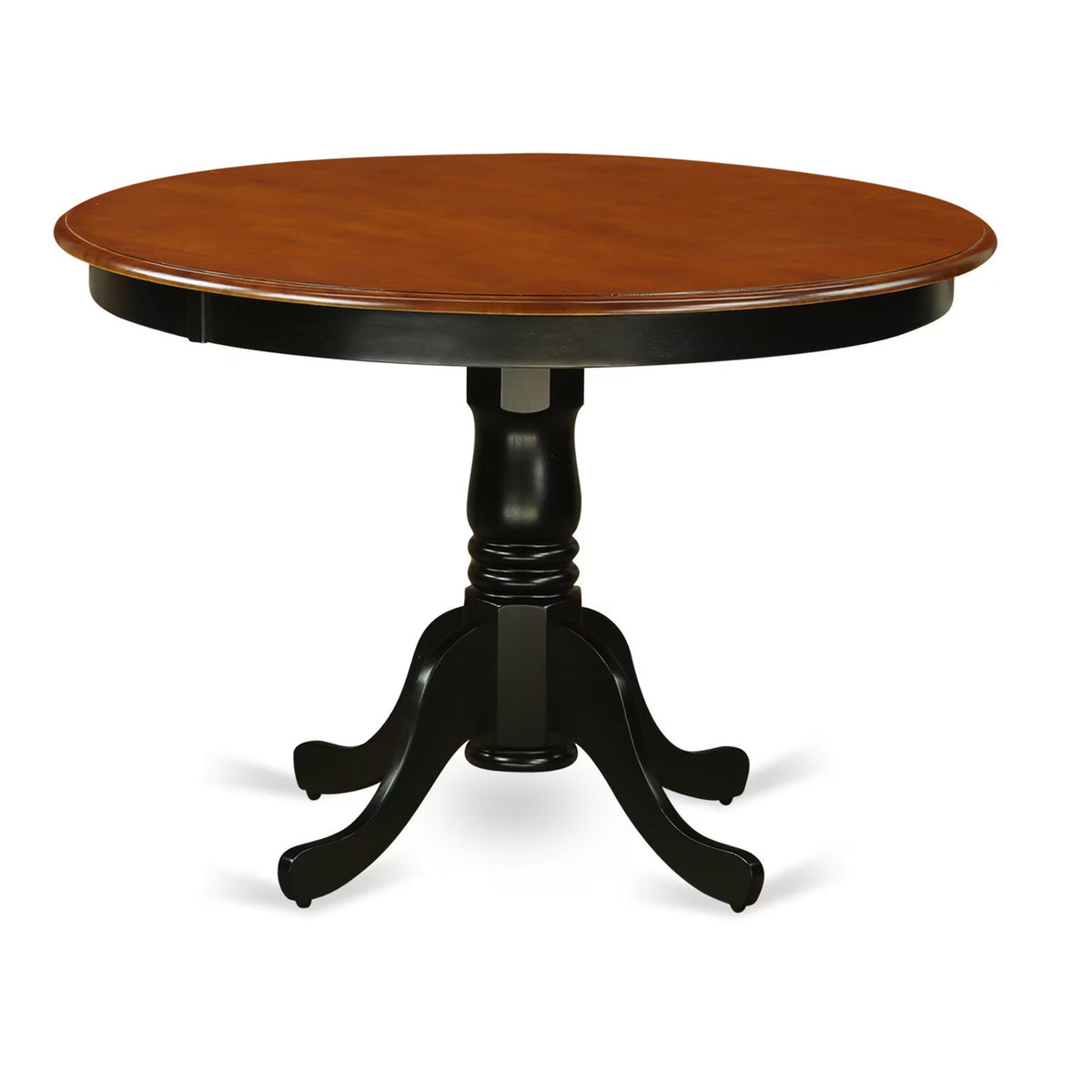 Round Dining Table, Seats 4, Solid Rubberwood with Pedestal Base