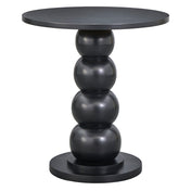 Round Dining Table, Solid Wood Pedestal Base, Engineered Wood Top, Black