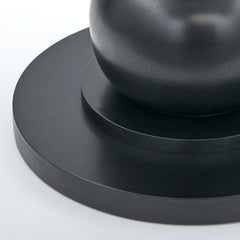 Round Dining Table, Solid Wood Pedestal Base, Engineered Wood Top, Black