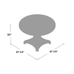 Round Dining Table with Pedestal Base in Weathered Gray