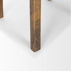 Round End Table, 26 Inch, Brown Solid Mango Wood