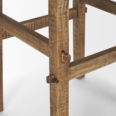 Round End Table, 26 Inch, Brown Solid Mango Wood