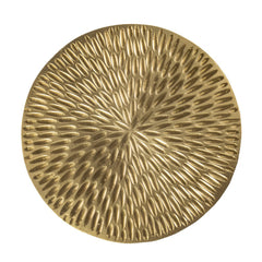Round End Table, Mango Wood and Brass in Gold