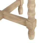 Round End Table, Solid Wood, Four Legs, Light Natural
