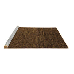 Round Indoor Area Rug, 5 ft, Brown with Chenille and Polyester
