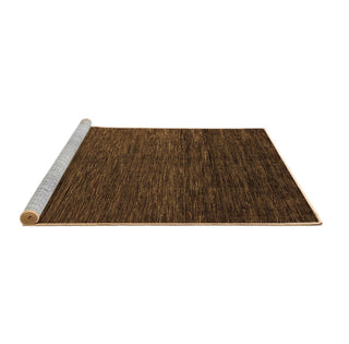 Round Indoor Area Rug, 5 ft, Brown with Chenille and Polyester