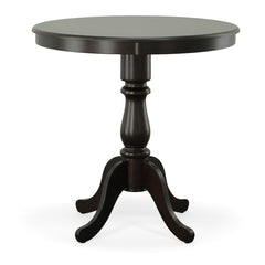 Round Pedestal Bar Table in Solid Wood, Espresso Finish