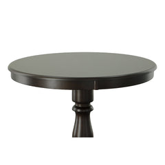 Round Pedestal Bar Table in Solid Wood, Espresso Finish