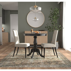 Round Pedestal Bar Table in Solid Wood, Espresso Finish