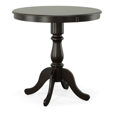 Round Pedestal Bar Table in Solid Wood, Espresso Finish