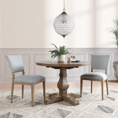 Round Pedestal Dining Table, 42 in Solid Reclaimed Pine, Distressed Brown