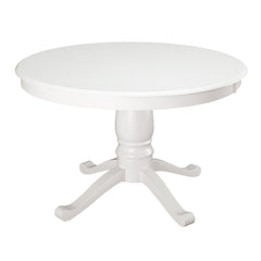 Round Pedestal Dining Table in Manufactured Wood, White