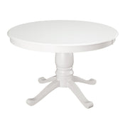 Round Pedestal Dining Table in Manufactured Wood, White