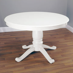 Round Pedestal Dining Table in Manufactured Wood, White