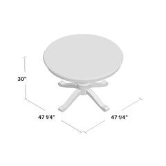 Round Pedestal Dining Table in Manufactured Wood, White