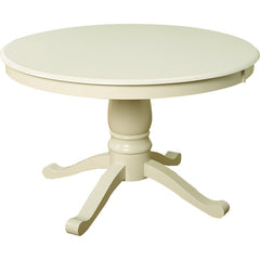 Round Pedestal Dining Table in Manufactured Wood, White