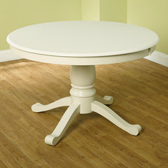 Round Pedestal Dining Table in Manufactured Wood, White