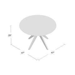 Round Pedestal Dining Table, Seats 4, Brown Wood