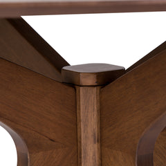 Round Pedestal Dining Table, Seats 4, Brown Wood
