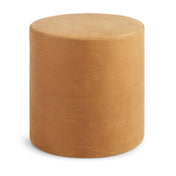 Round Pouffe, 17 in, Camel Full Grain Leather