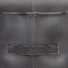 Round Pouffe with 200 lb Capacity in Gray Faux Leather