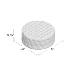 Round Tufted Pouffe Ottoman with Black Plastic Legs