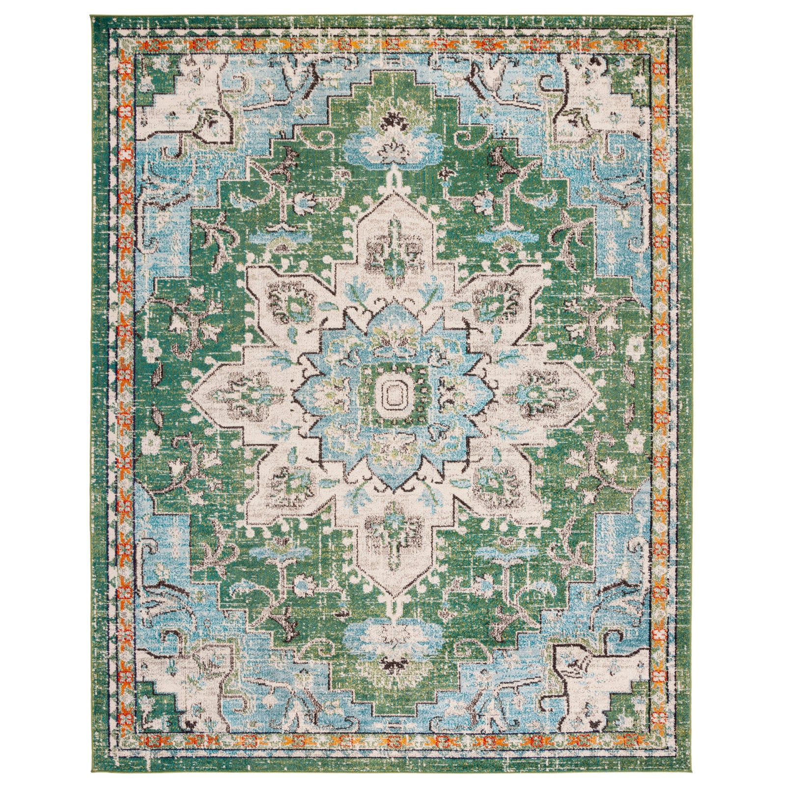 Full rug | the whole rug flat on a plain backdrop, no furniture