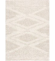 Full rug | the whole rug flat, the tonal Moroccan diamond running across the deep pile