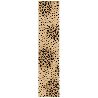 Runner Rug, 2'6" x 12', Brown Wool and Viscose