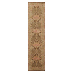 Runner Rug, 2'6" x 25', Hand Tufted Wool in Green