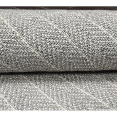 Runner Rug, 2'7" x 14', Gray Wool with Chevron Pattern