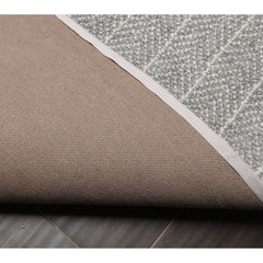 Runner Rug, 2'7" x 14', Gray Wool with Chevron Pattern