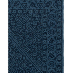 Runner Rug, 2 Ft 3 In x 19 Ft, Navy Blue Wool and Cotton