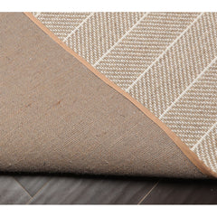 Runner Rug, 2 ft 7 in x 23 ft, Wool with Tan and Ivory Chevron