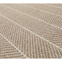 Runner Rug, 2 ft 7 in x 23 ft, Wool with Tan and Ivory Chevron