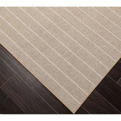 Runner Rug, 2 ft 7 in x 23 ft, Wool with Tan and Ivory Chevron