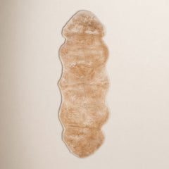 Runner Rug, 2 Ft x 6 Ft, Natural Beige Sheepskin