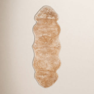 Runner Rug, 2 Ft x 6 Ft, Natural Beige Sheepskin