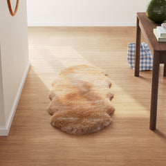 Runner Rug, 2 Ft x 6 Ft, Natural Beige Sheepskin
