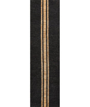 Runner Rug, 2 x 8 ft in Black and Natural Jute