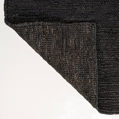 Runner Rug, 2 x 8 ft in Black and Natural Jute