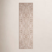 Runner Rug, 3 Ft x 12 Ft, Beige and Cream with Fringe