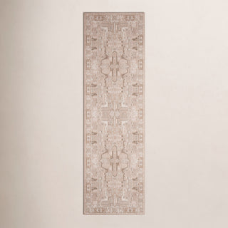 Runner Rug, 3 Ft x 12 Ft, Beige and Cream with Fringe