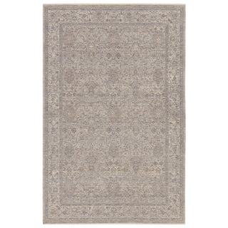 Runner Rug, 3 ft x 8 ft with Gray and Beige Medallion Pattern