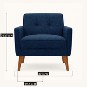 Dimensions | armchair diagram showing 37 inch width, 29.5 inch depth, and 31.5 inch height