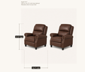 Dimensions | two matching upright push-back recliners with per-chair 39.8-inch height and 34.6-inch width callouts; the diagram also states 34.6-inch depth