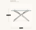 Dimensions | table length and height labeled, larger size shown
